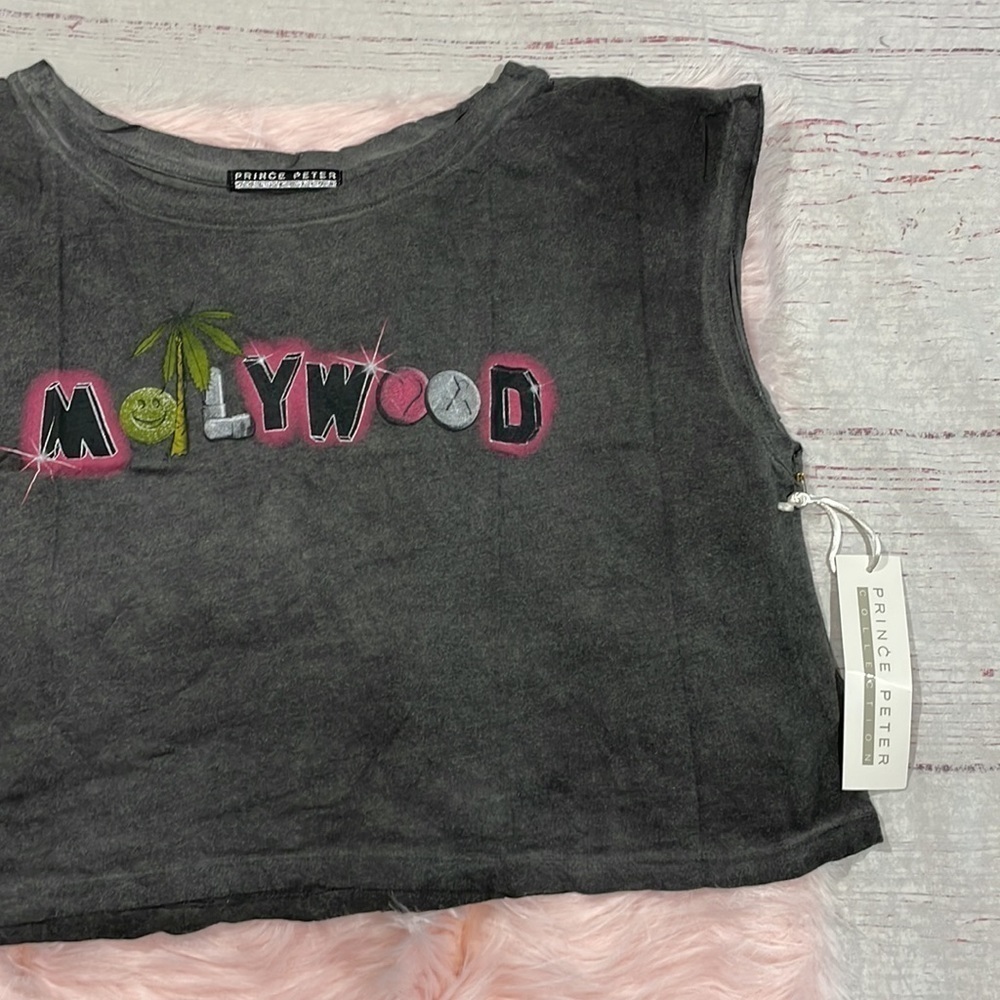 Prince Peter Collection Black 'M Hollywood' Graphic Muscle Tee - Picture 6 of 8